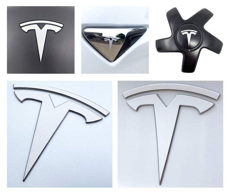 Custom Cut Graphics Logo Decal Overlay Stickers for Tesla Model 3 (2017 to 2023), Standard Wrap, 11-pc Set (Pearl White Multi-Coat) - Image 1